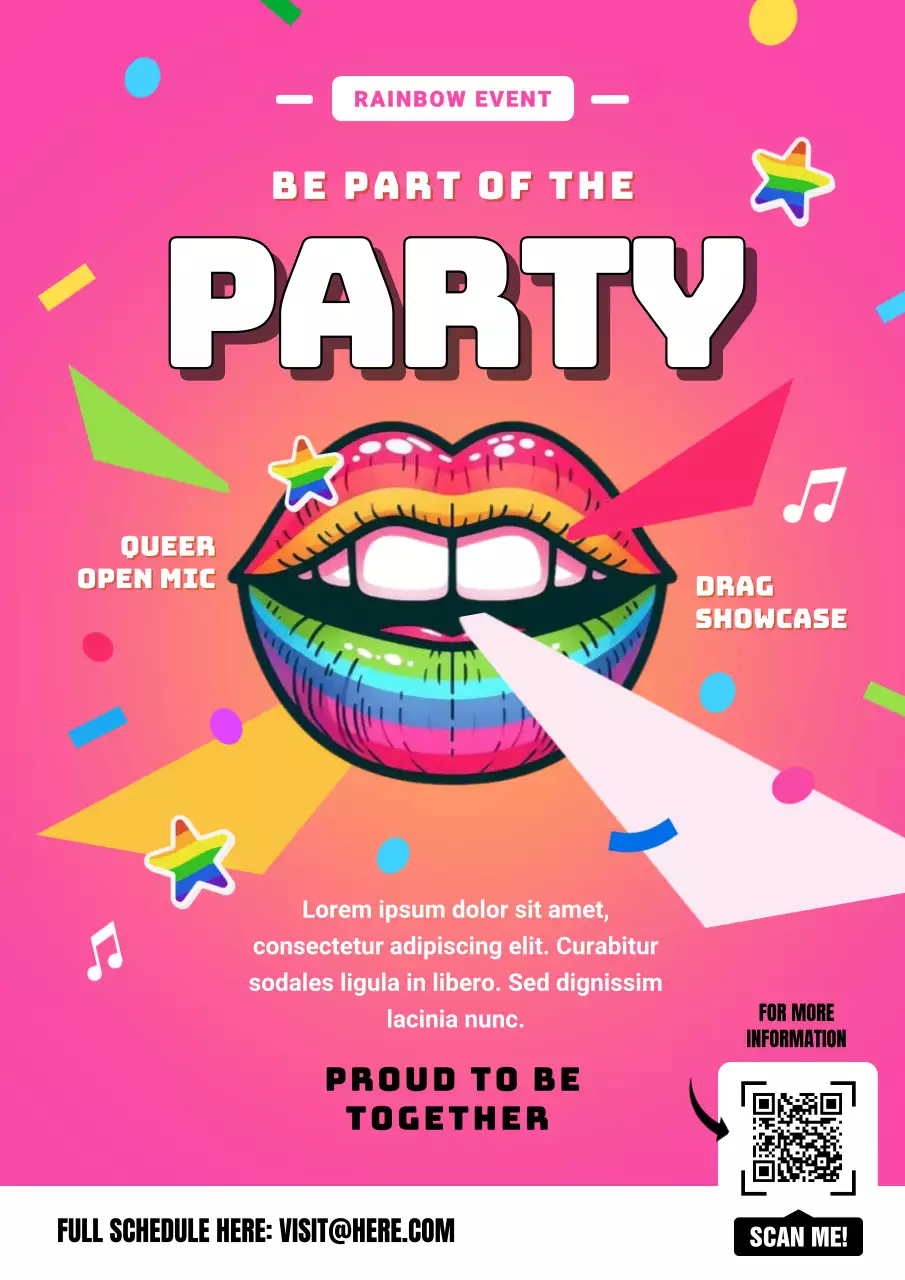 Pink Retro Pride Month Event Announcement Poster