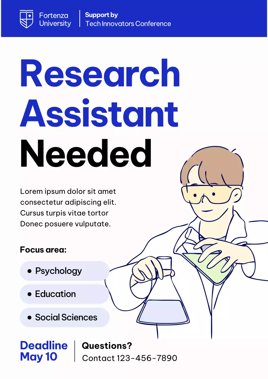 Blue Modern Research Recruitment Poster