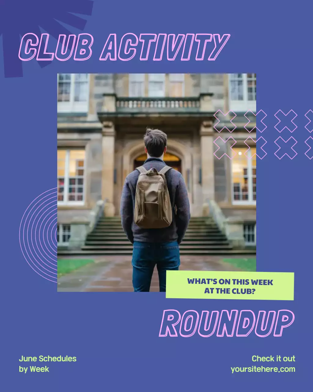 Purple Neon Modern Club Activities Instagram Post