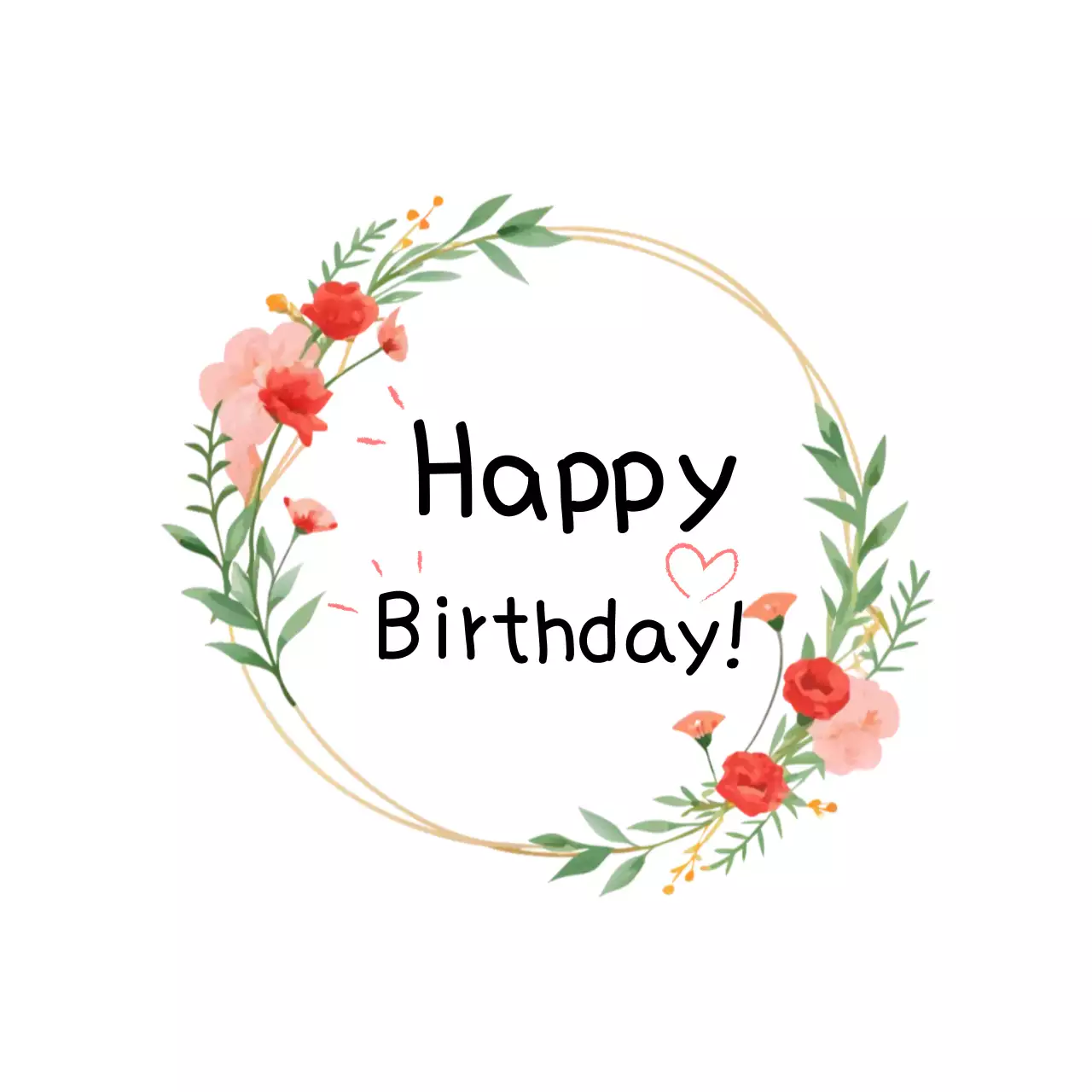 흰색 아기자기한 생일 스티커