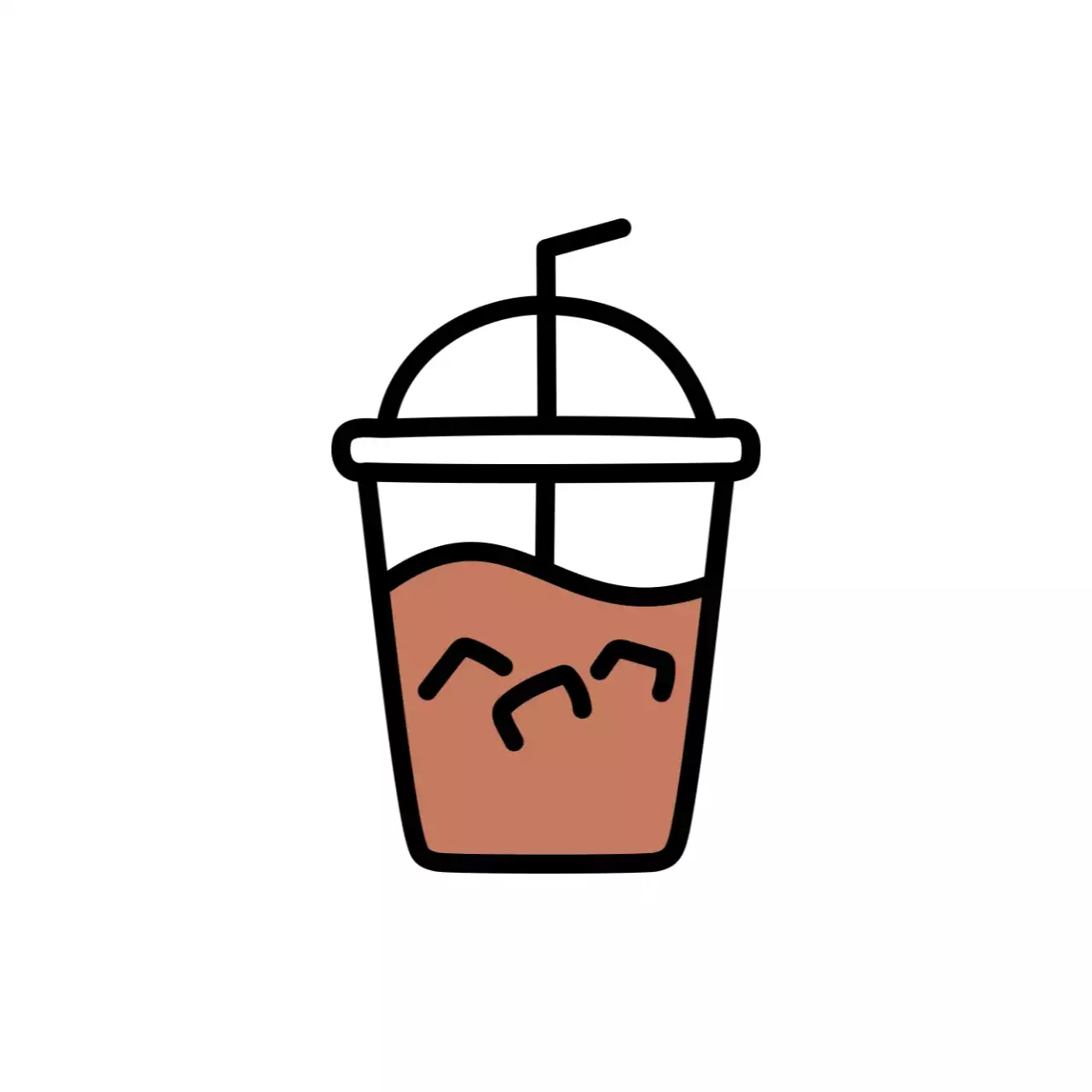 갈색 심플 쓰레기통 경고