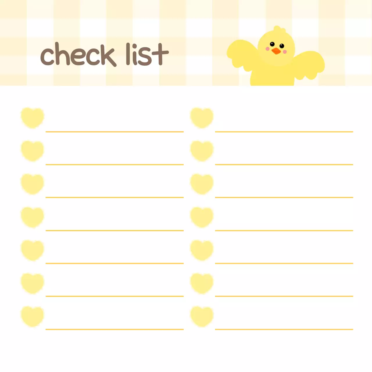 노랑 아기자기한 생활 메모지