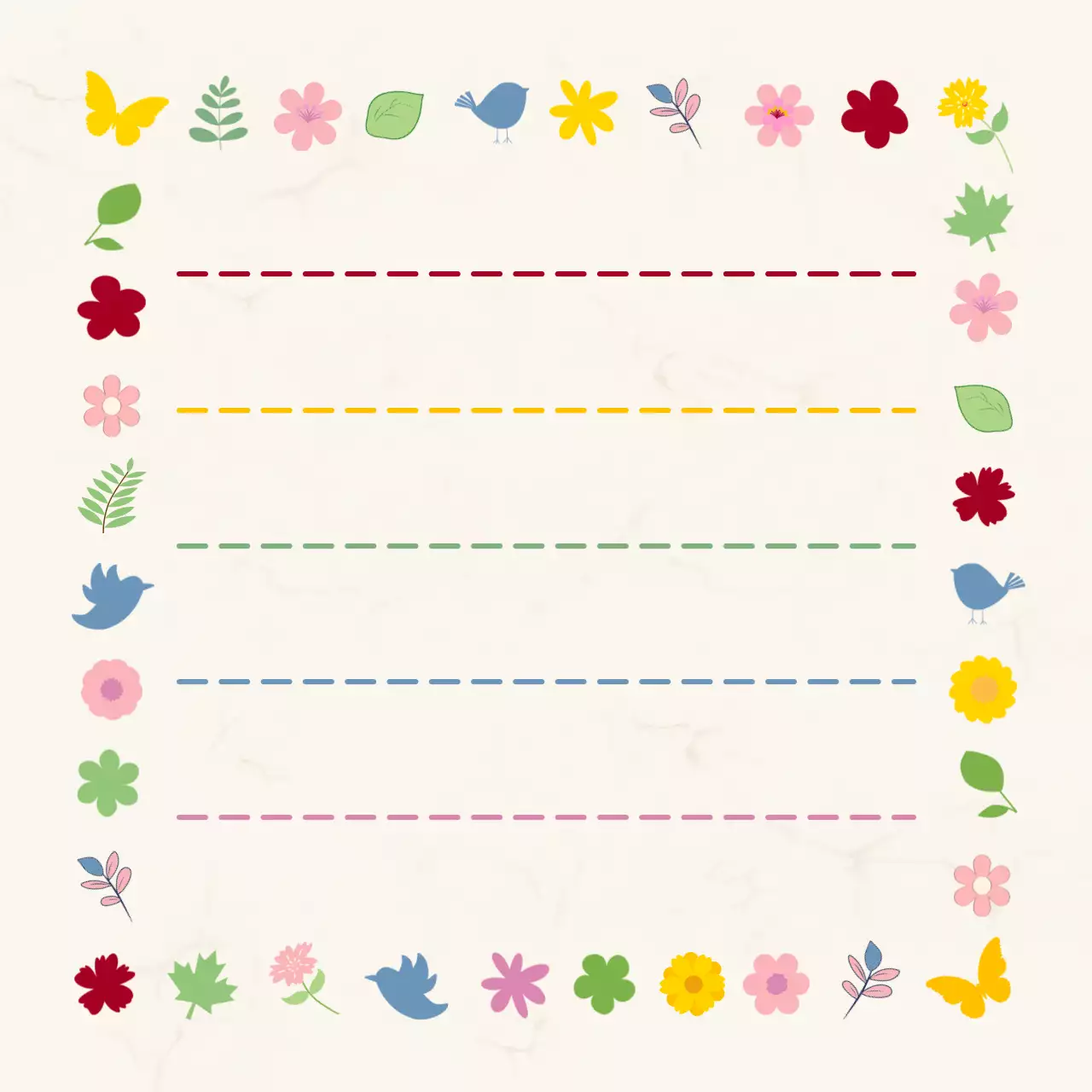 아이보리 아기자기한 메모지 문구