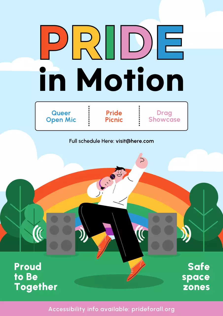 Rainbow Bold Pride Event Announcement Poster