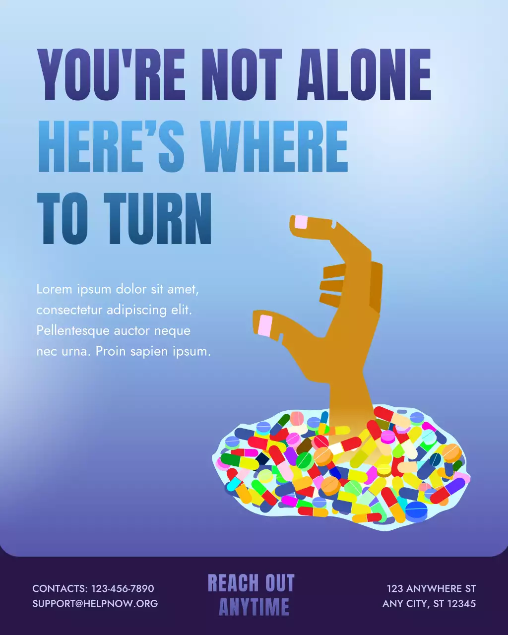 Blue Gradient Substance Abuse Awareness Instagram Post