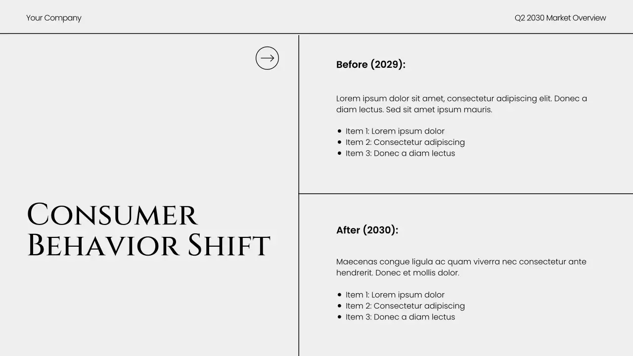 Grey Modern Market Overview Report Presentation