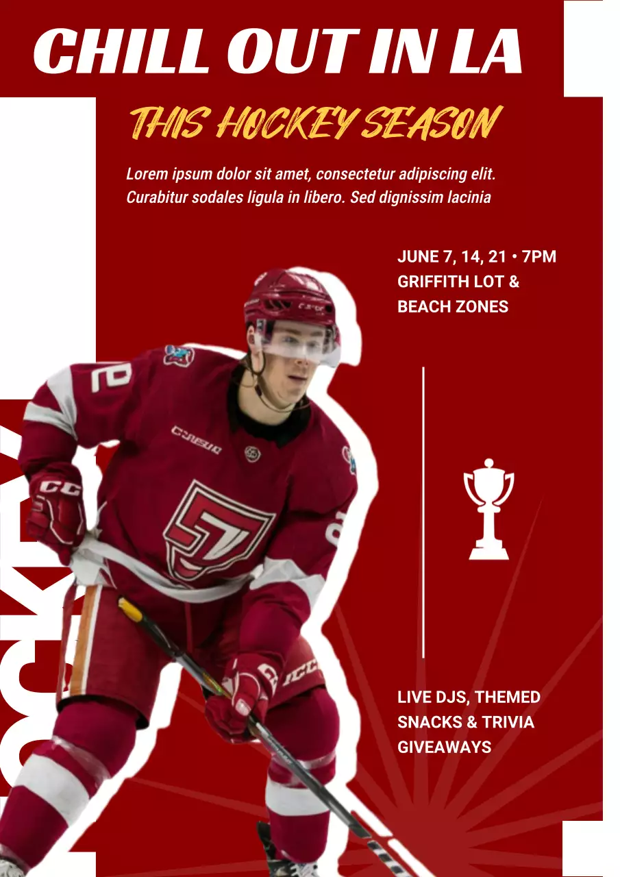 Rustic Red Hockey Event Poster
