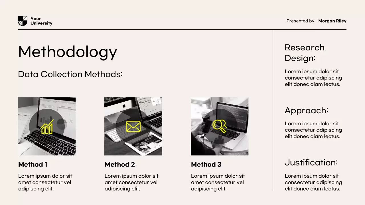 Yellow Modern Research Proposal Document Presentation