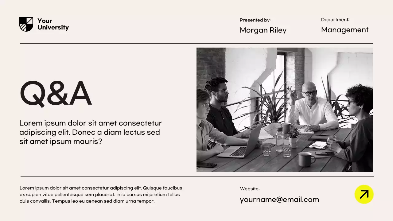 Yellow Modern Research Proposal Document Presentation