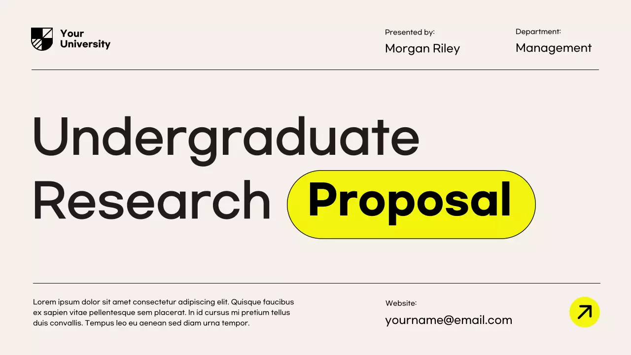 Yellow Modern Research Proposal Document Presentation