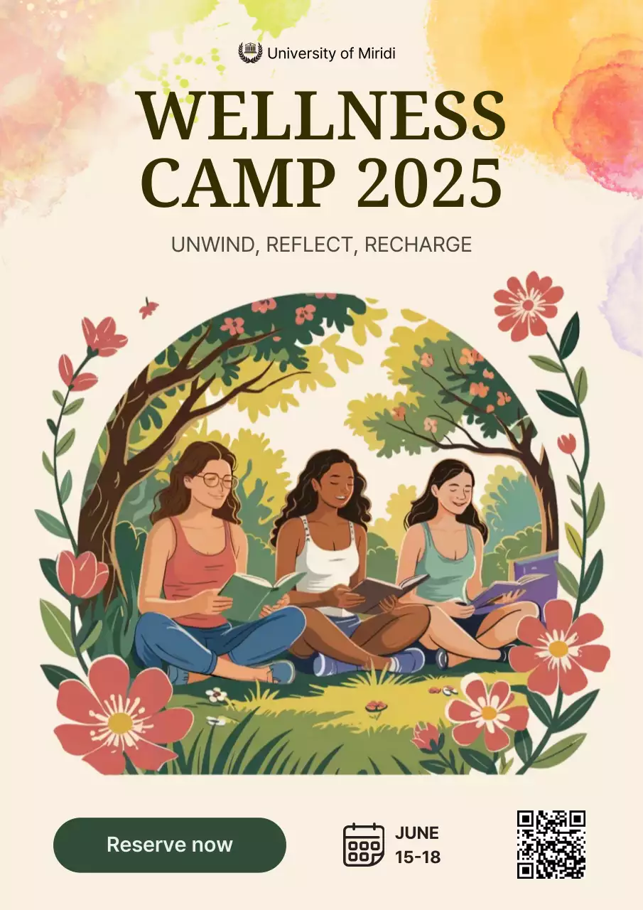 Beige Floral Wellness Invitation