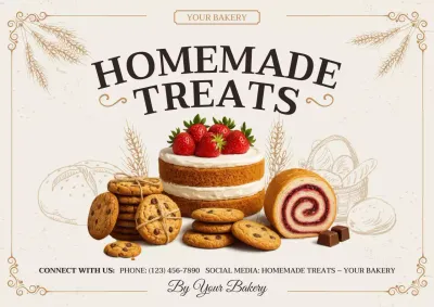 Beige Vintage Bakery Promotion Poster