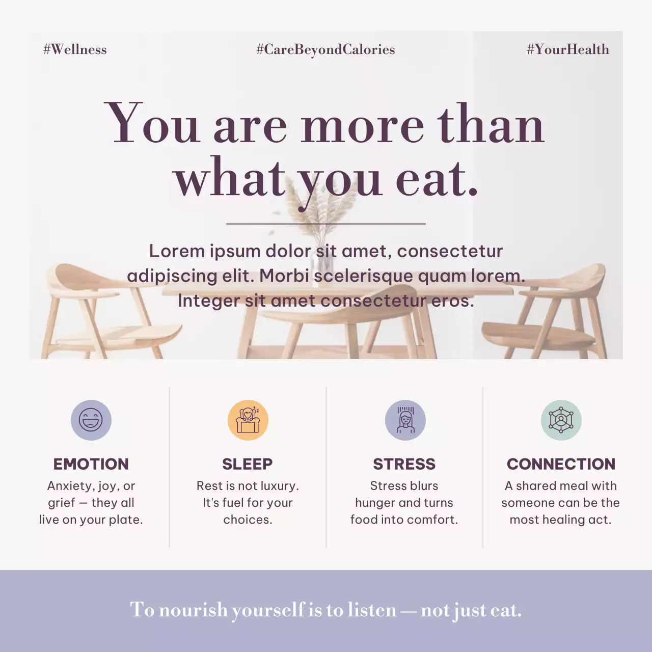 Purple Minimal Wellness Guide Social Media Post