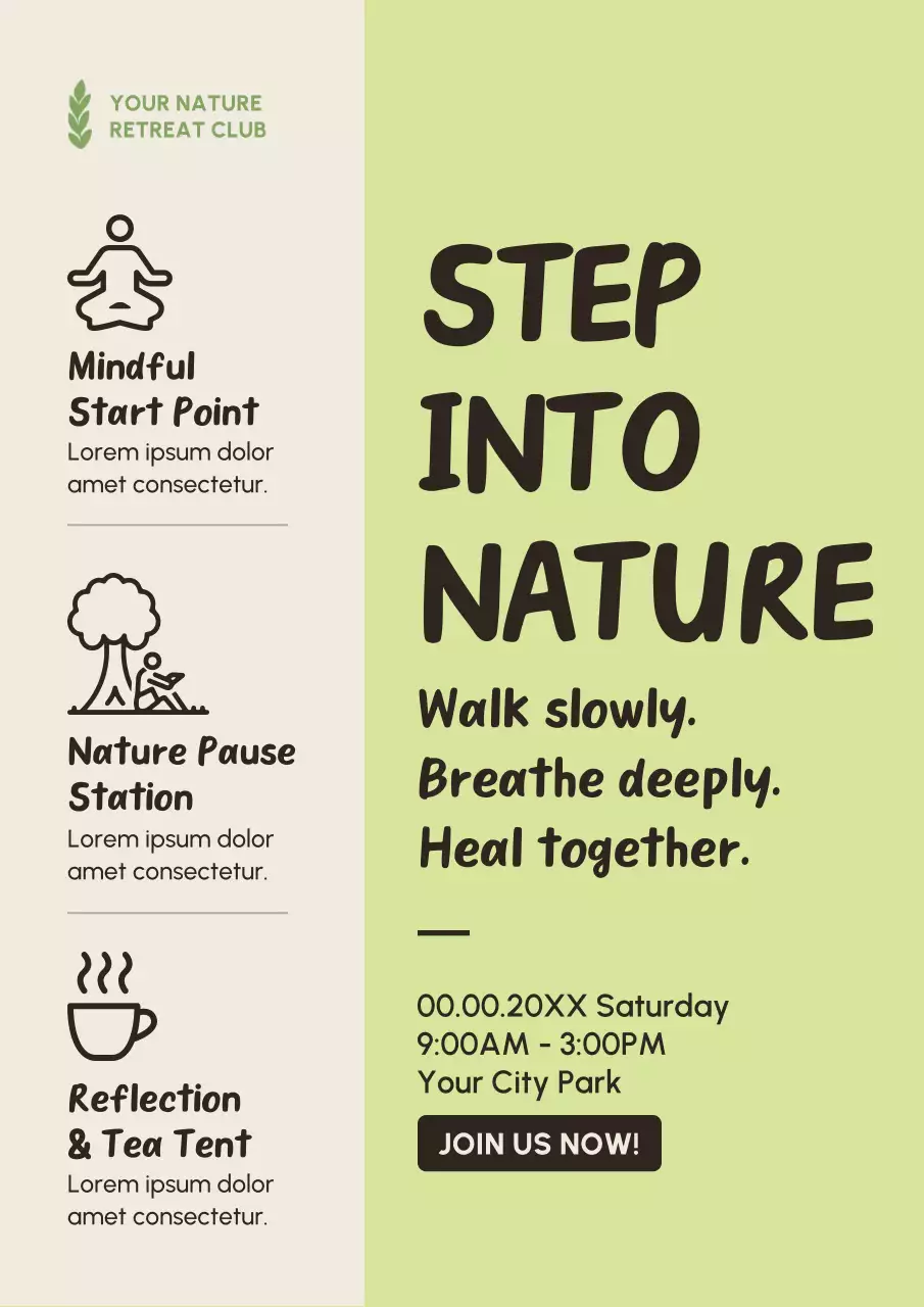 Green Minimal Nature Event Announcement Poster