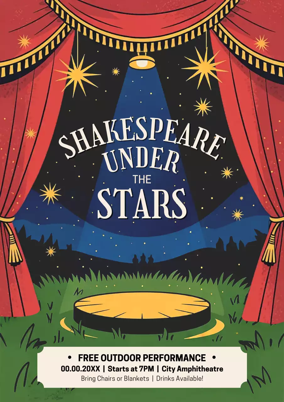 Red Vintage Theater Event Poster