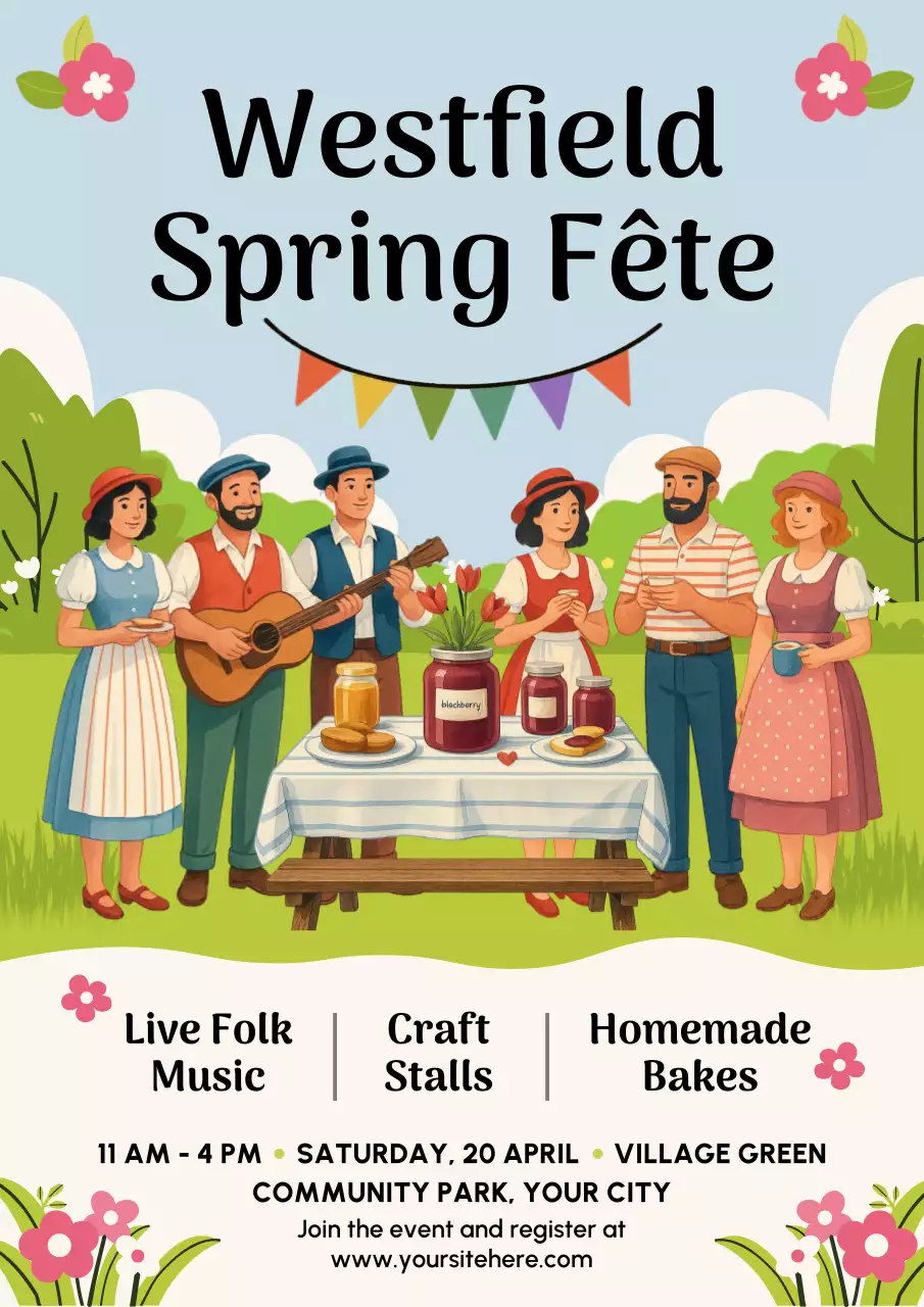 Green Traditional Spring Event Poster