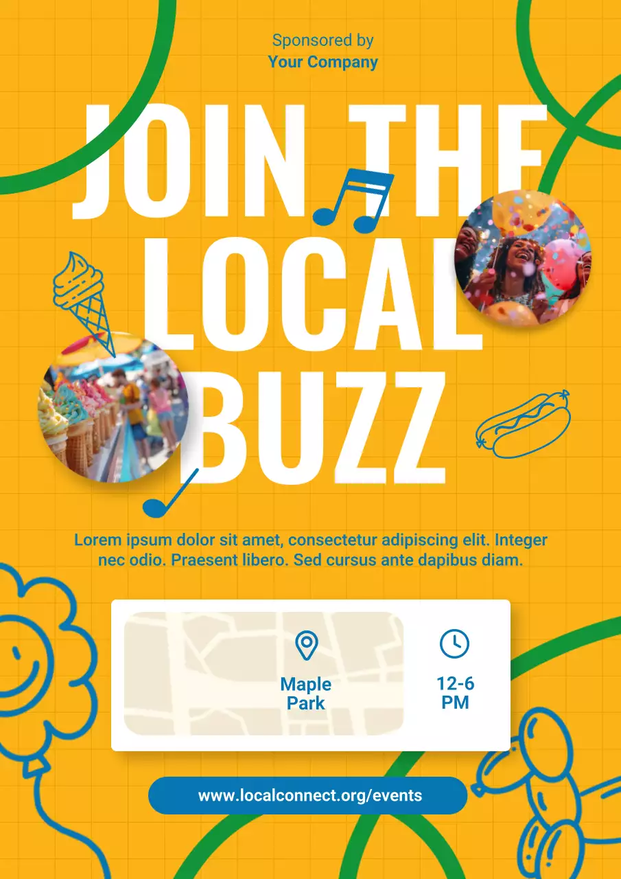 Yellow Vibrant Community Event Announcement Poster