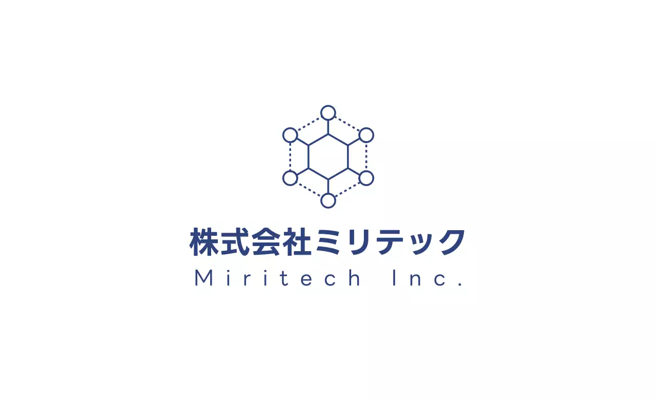 青 モダン シンプルポイントロゴ