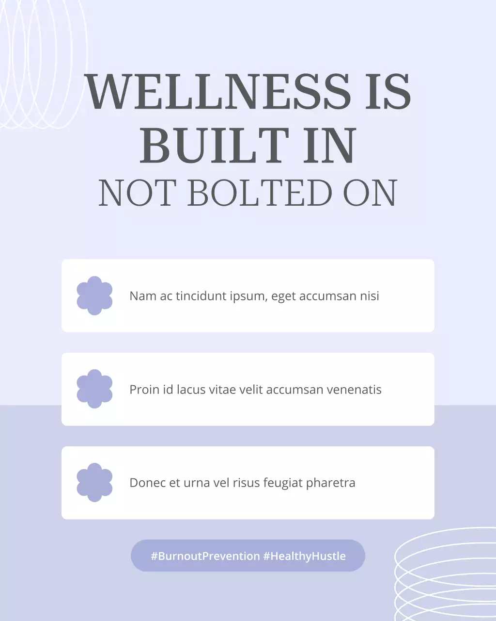 Purple Minimal Work-Life Wellness Instagram Post