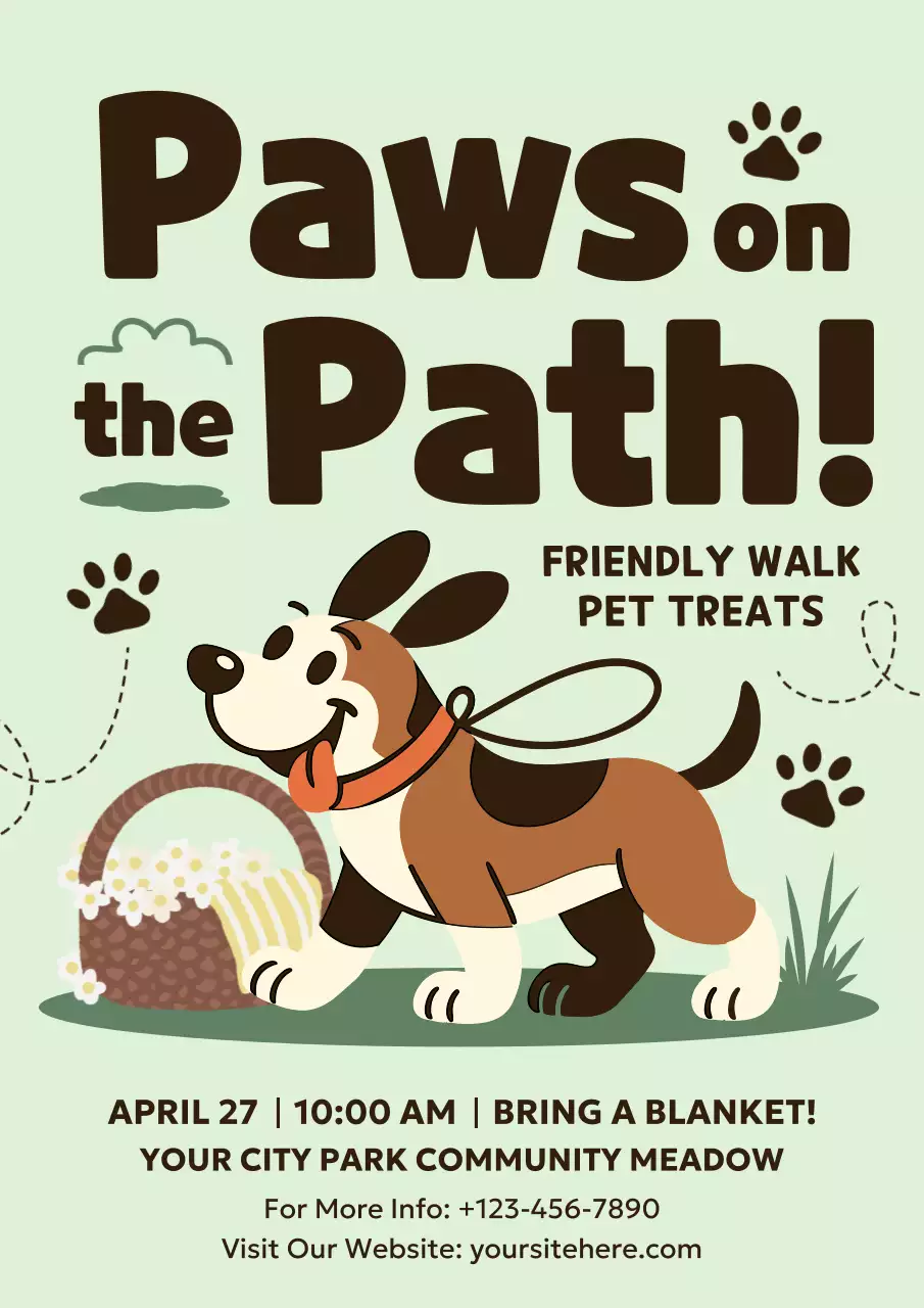 Green Playful Pet Event Promotion Poster