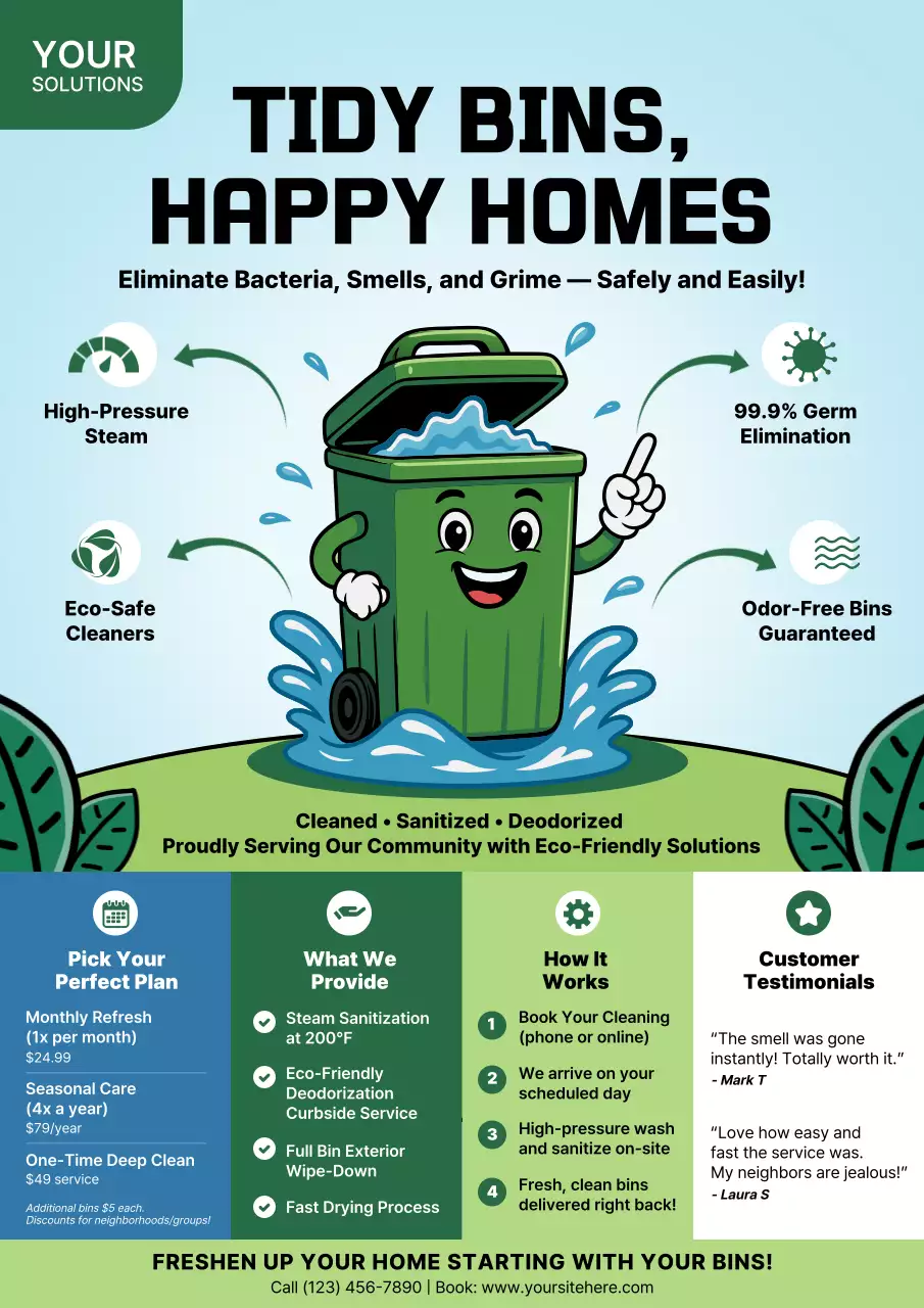 Green Modern Cleaning Service Advertisement Poster