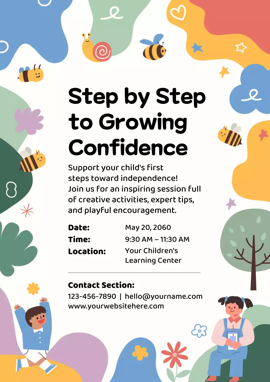 Colorful Playful Children's School Event Announcement Poster