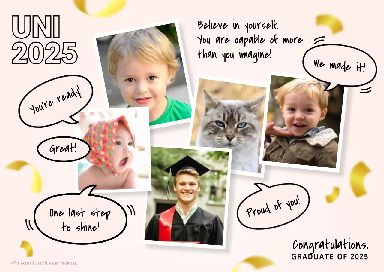Beige Creative Graduation Card Poster