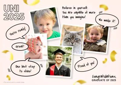 Beige Creative Graduation Card Poster