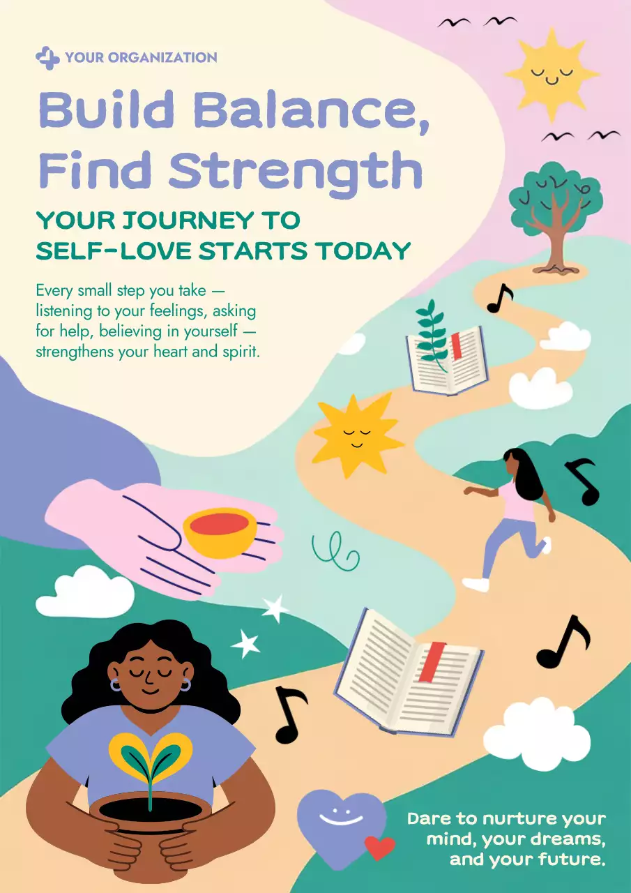 Colourful Modern Self-Care Guide Poster