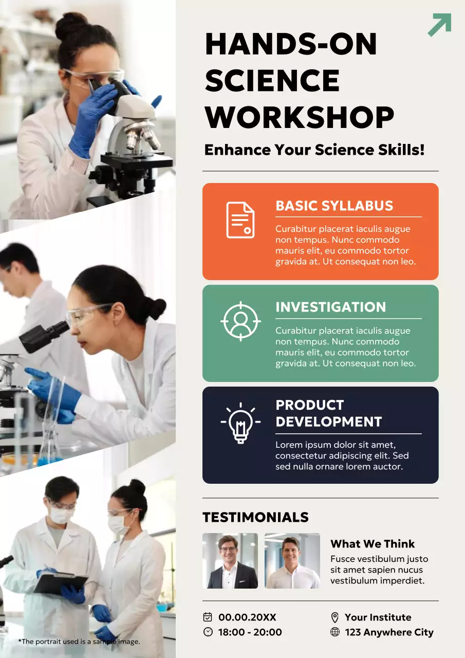 Beige Modern Science Workshop Announcement Poster