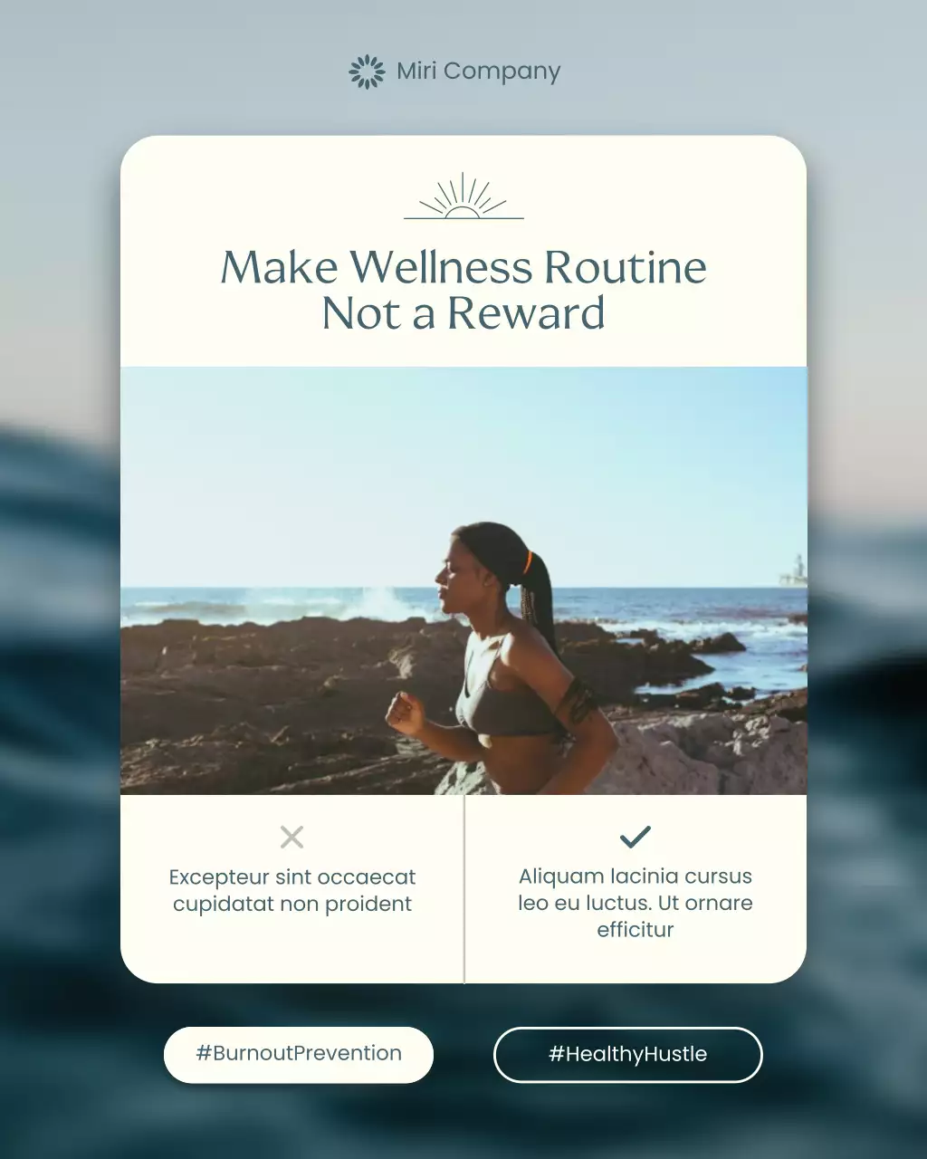 Beige and Blue Modern Wellness Promotion Instagram Post