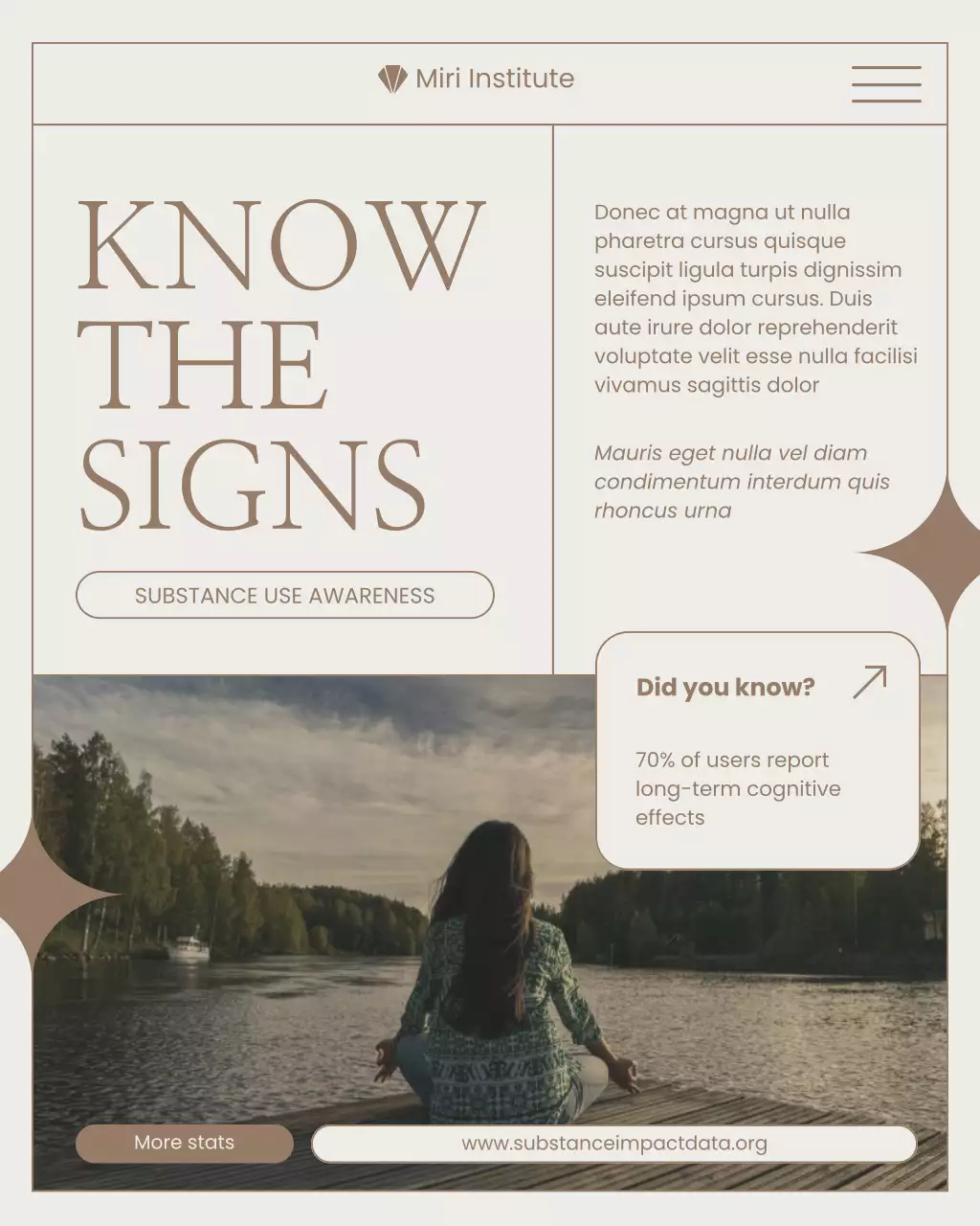 Beige Vintage Substance Abuse Awareness Instagram Post