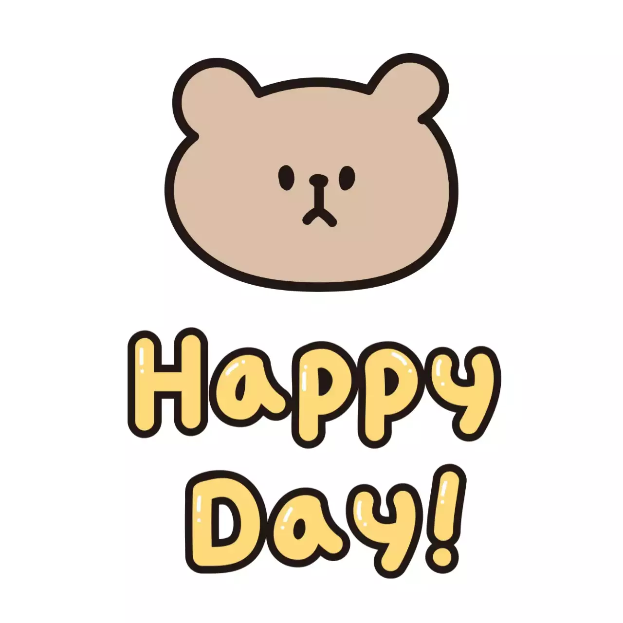 갈색 아기자기한 캐릭터 스티커