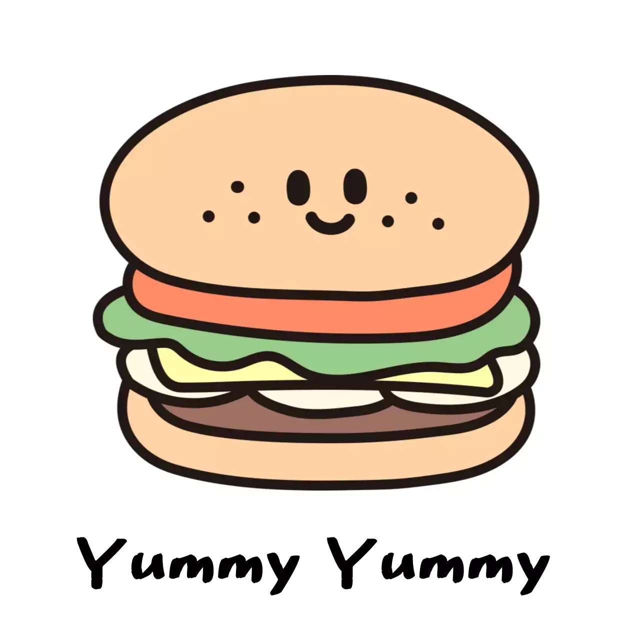 베이지 아기자기한 음식 스티커