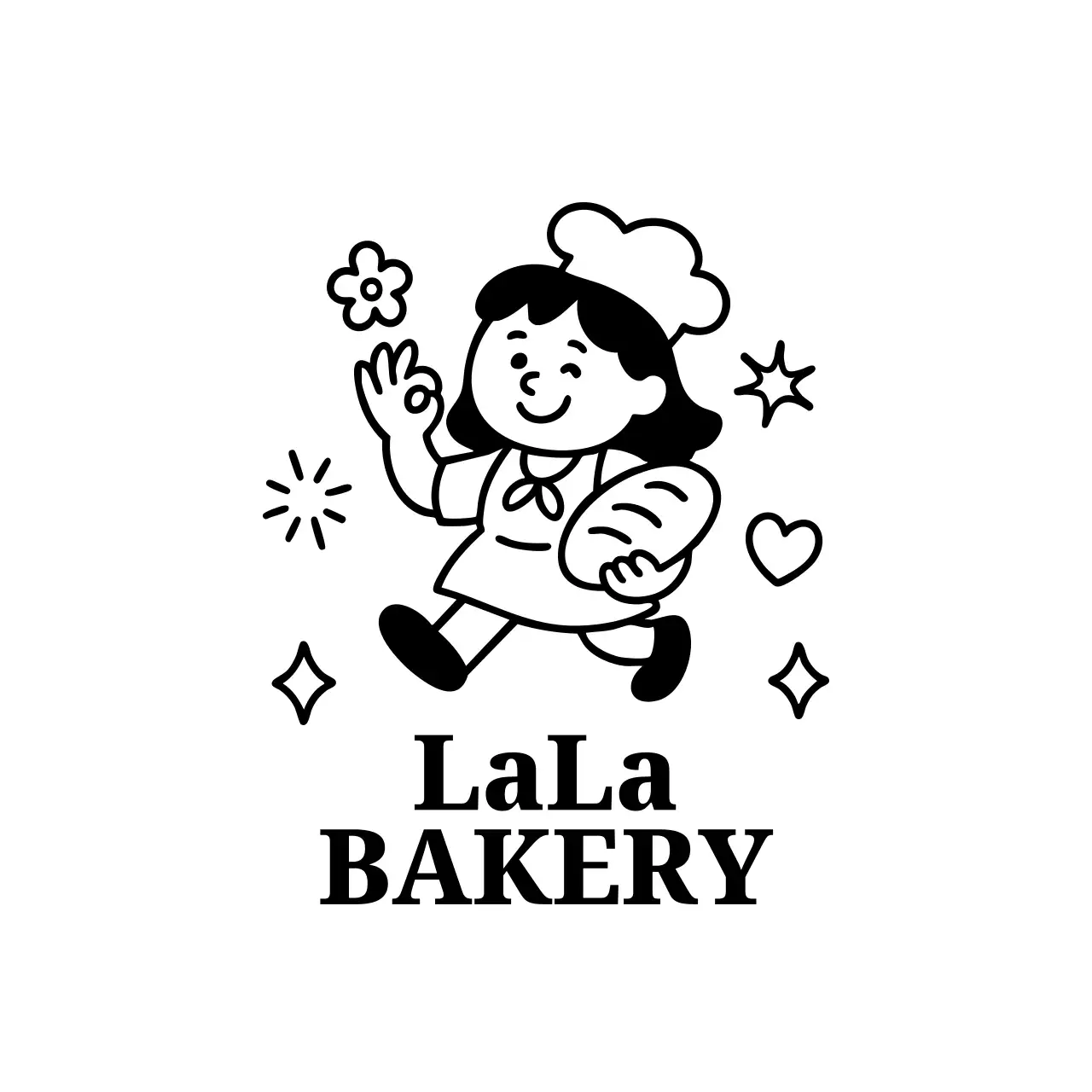 흑백 아기자기한 베이커리 디자인