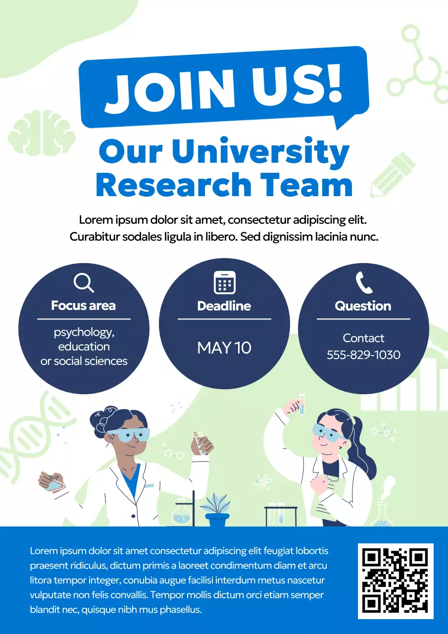 Blue Modern University Recruitment Poster