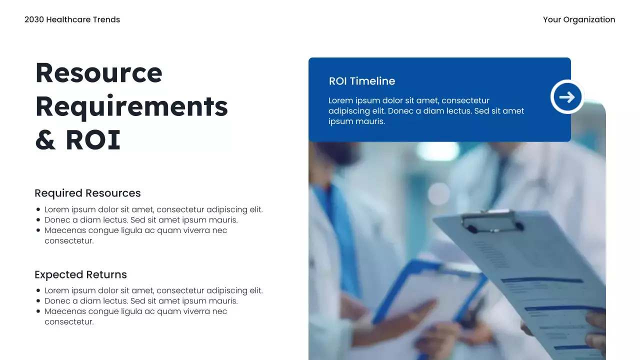 Blue Modern Healthcare Trends Report Presentation