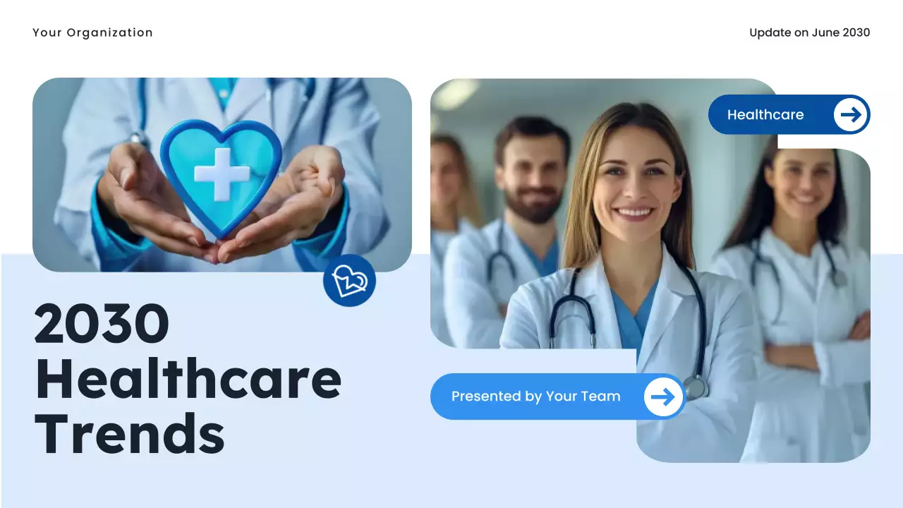 Blue Modern Healthcare Trends Report Presentation