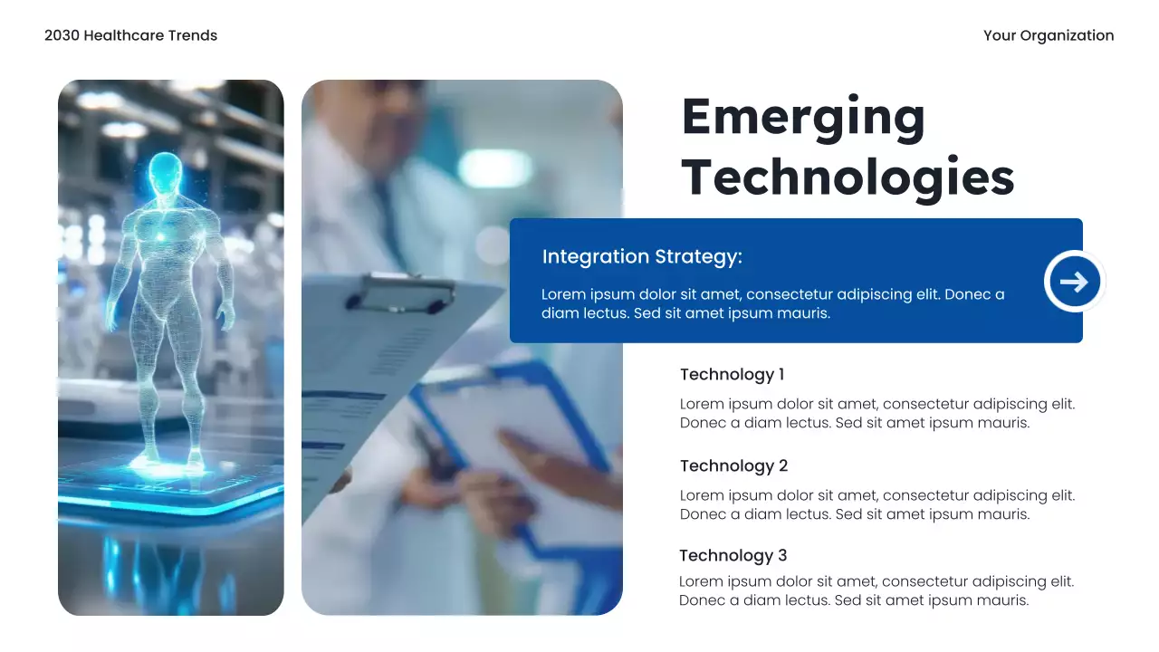 Blue Modern Healthcare Trends Report Presentation