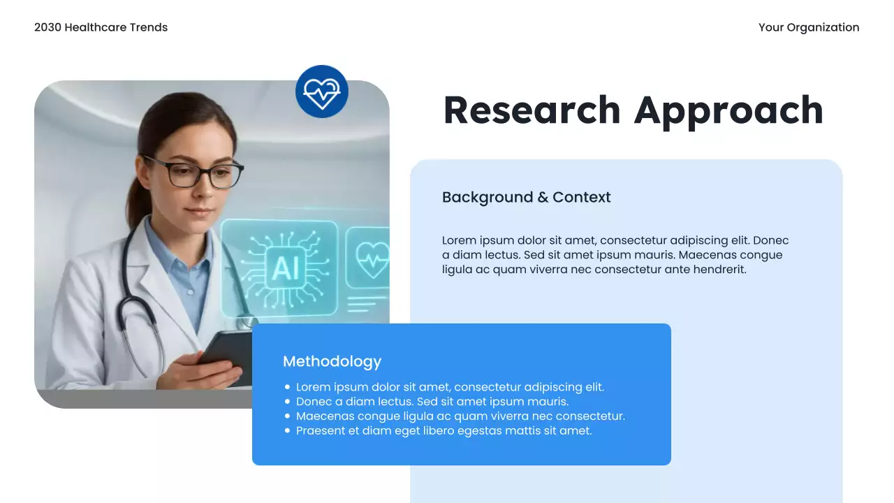 Blue Modern Healthcare Trends Report Presentation