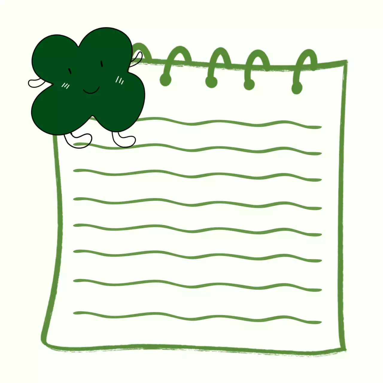 초록 심플 메모지 문구