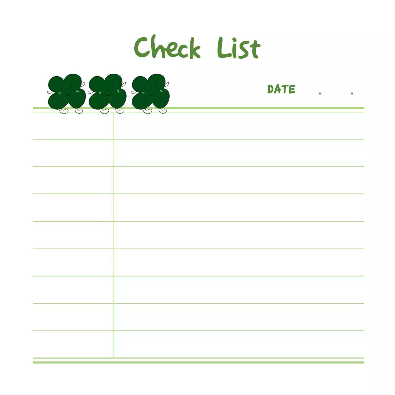 초록 심플 체크리스트 메모지