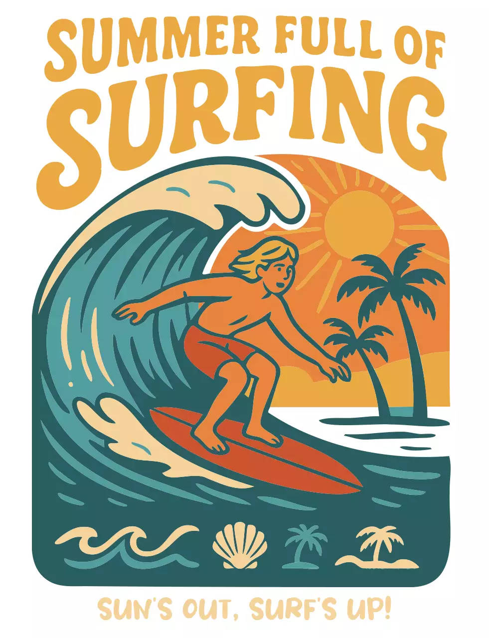 주황 레트로 서핑 이벤트