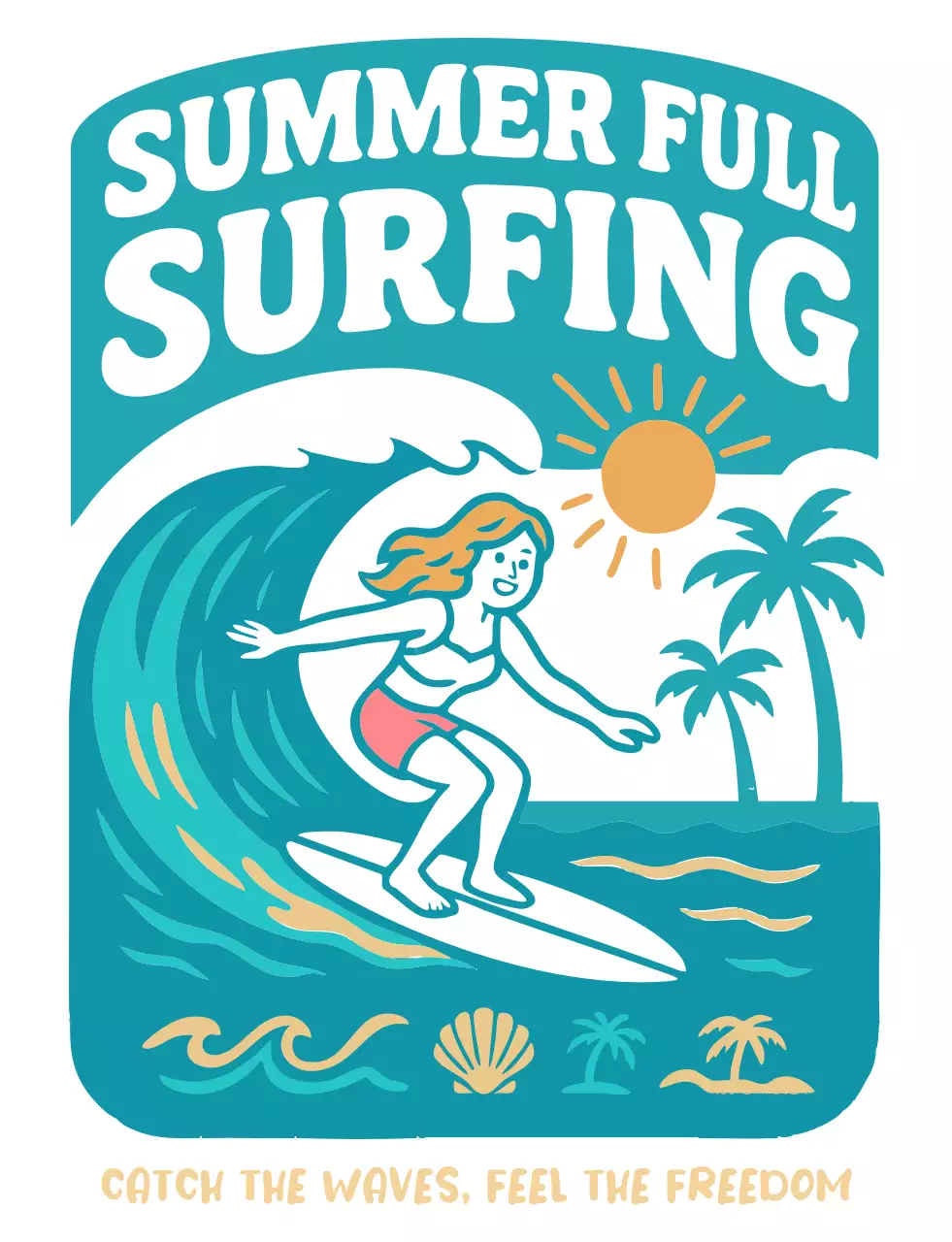 하늘색 빈티지 서핑 행사