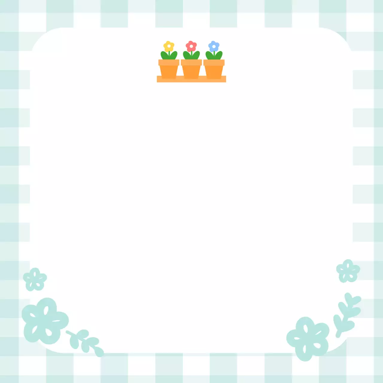 민트 아기자기한 엽서