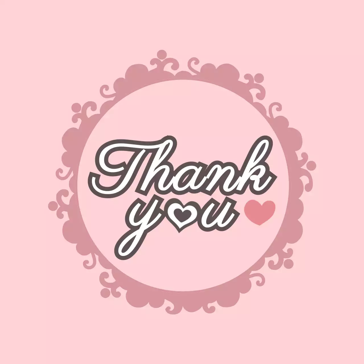 핑크 아기자기한 감사 편지