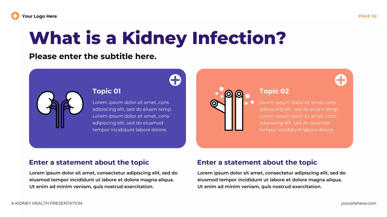 Purple Modern Illustrative Kidney Health Presentation