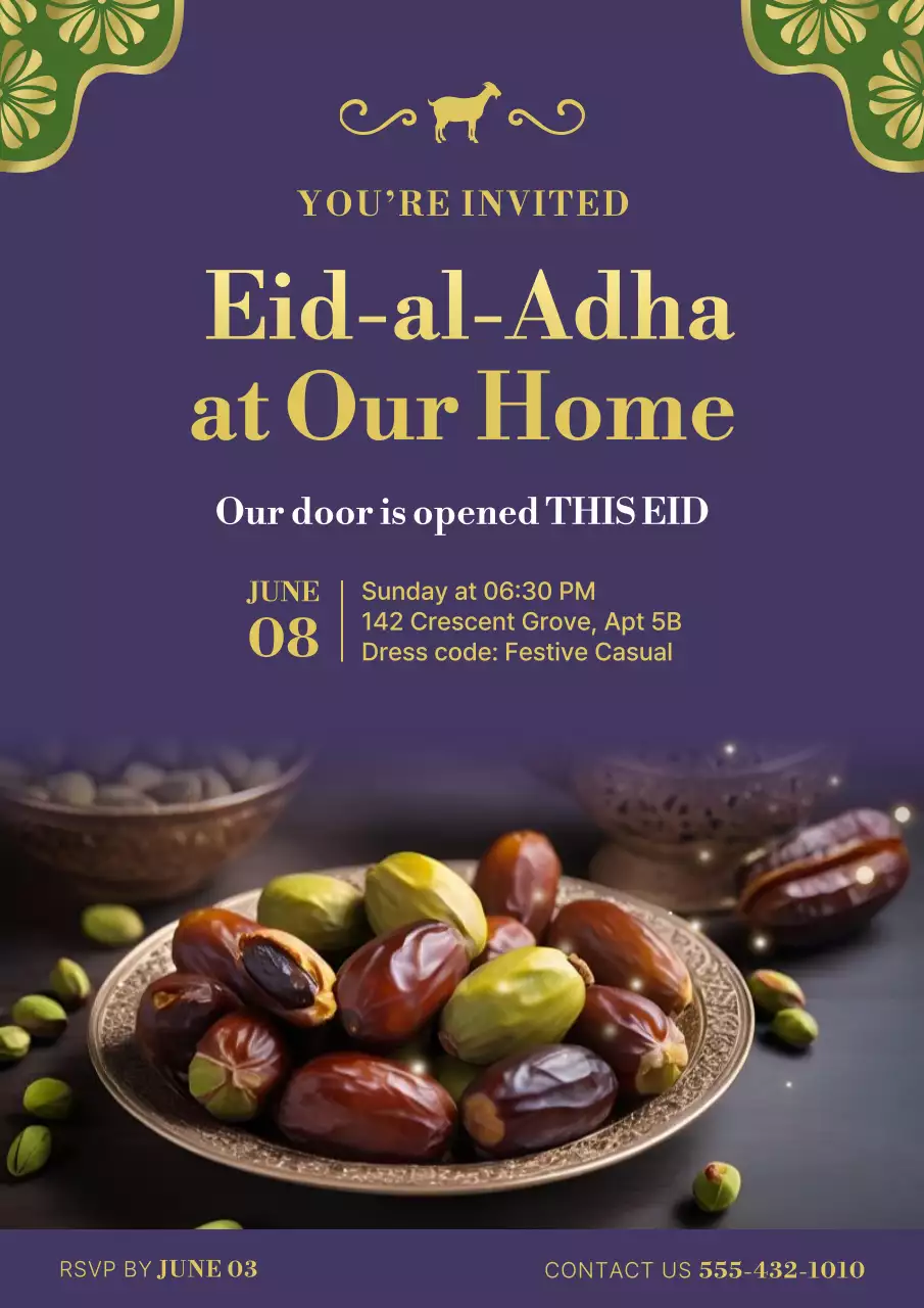 Elegant Eid-al-Adha Celebration Invitation Poster