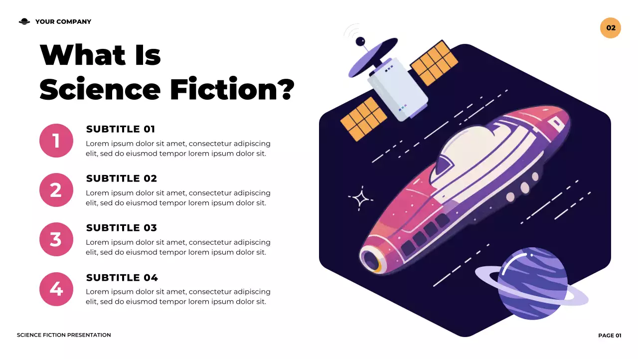 Purple Illustrative Futuristic Science Fiction Presentation
