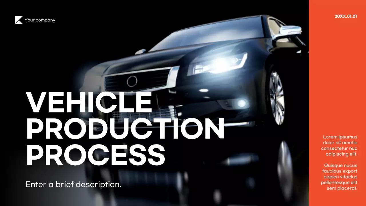 Black Modern Vehicle Production Guide Presentation